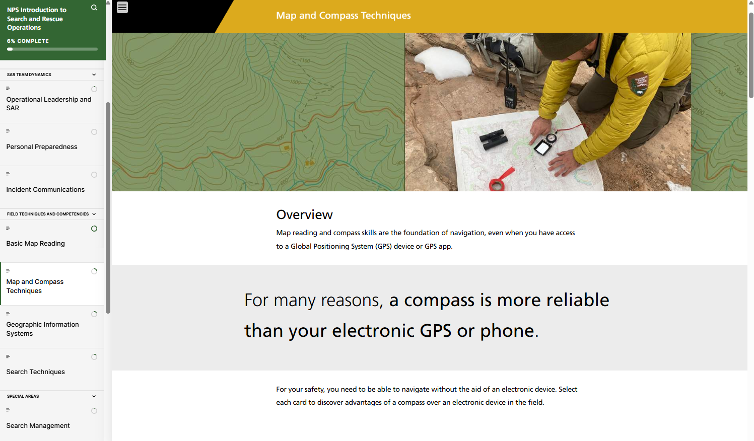 Introduction to NPS Search and Rescue Training